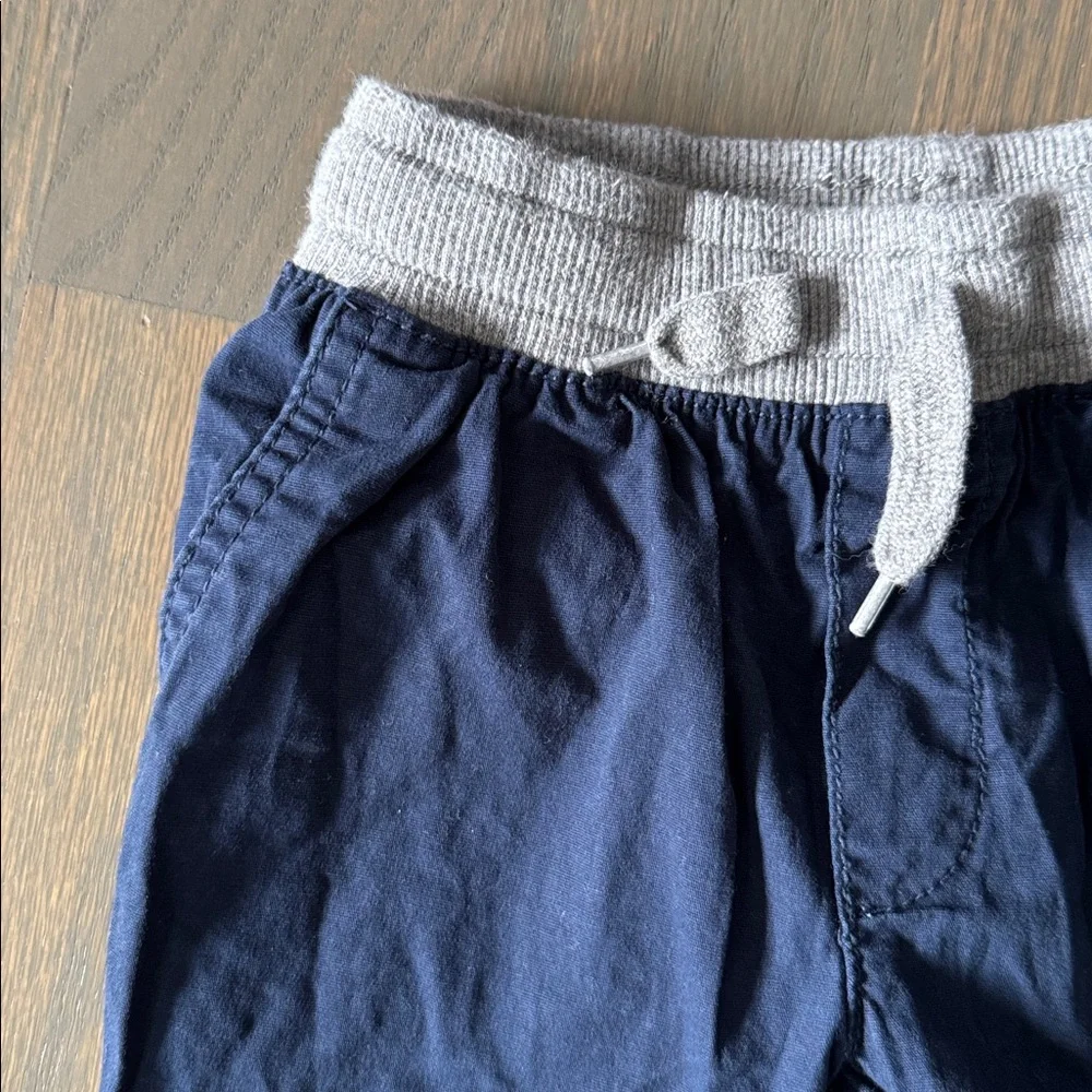 OshKosh B’gosh Boys Navy Pull-On Jogger Pants 2T Stretch Cotton Canvas